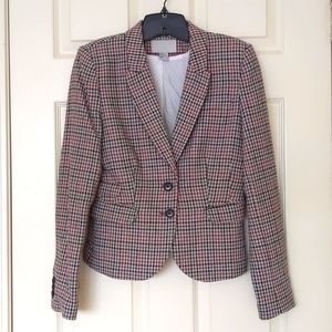 NWOT. H&M Wool/Rayon fully lined multi color Houndstooth blazer w/real pockets.